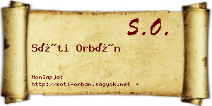 Sóti Orbán névjegykártya